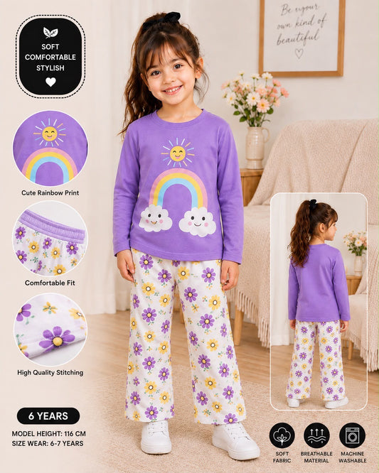 Lilac Rainbow Tracksuit For Kids