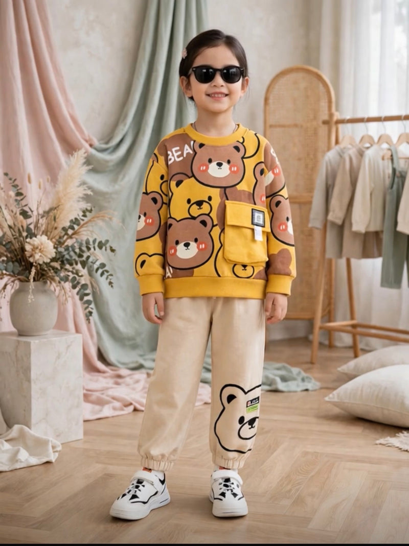 Yellow Bear Winter Tracksuit For Kids