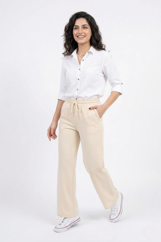 White Button Down Full Sleeve Shirt For Women
